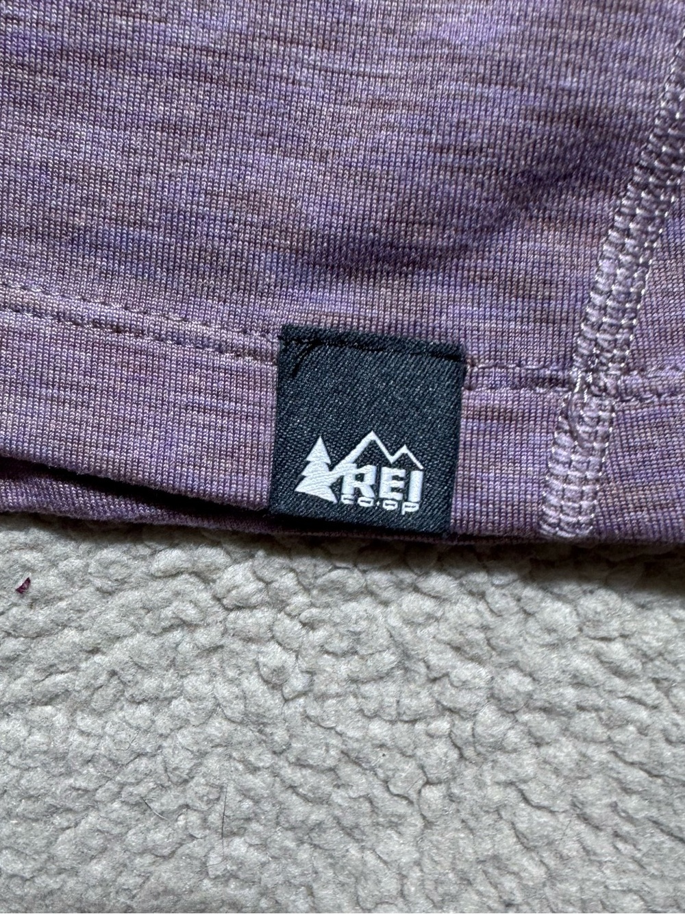 REI Co-Op 1/4 Zip Womens Small Mock Neck Light Purple Pullover Sweatshirt Top - Picture 5 of 13